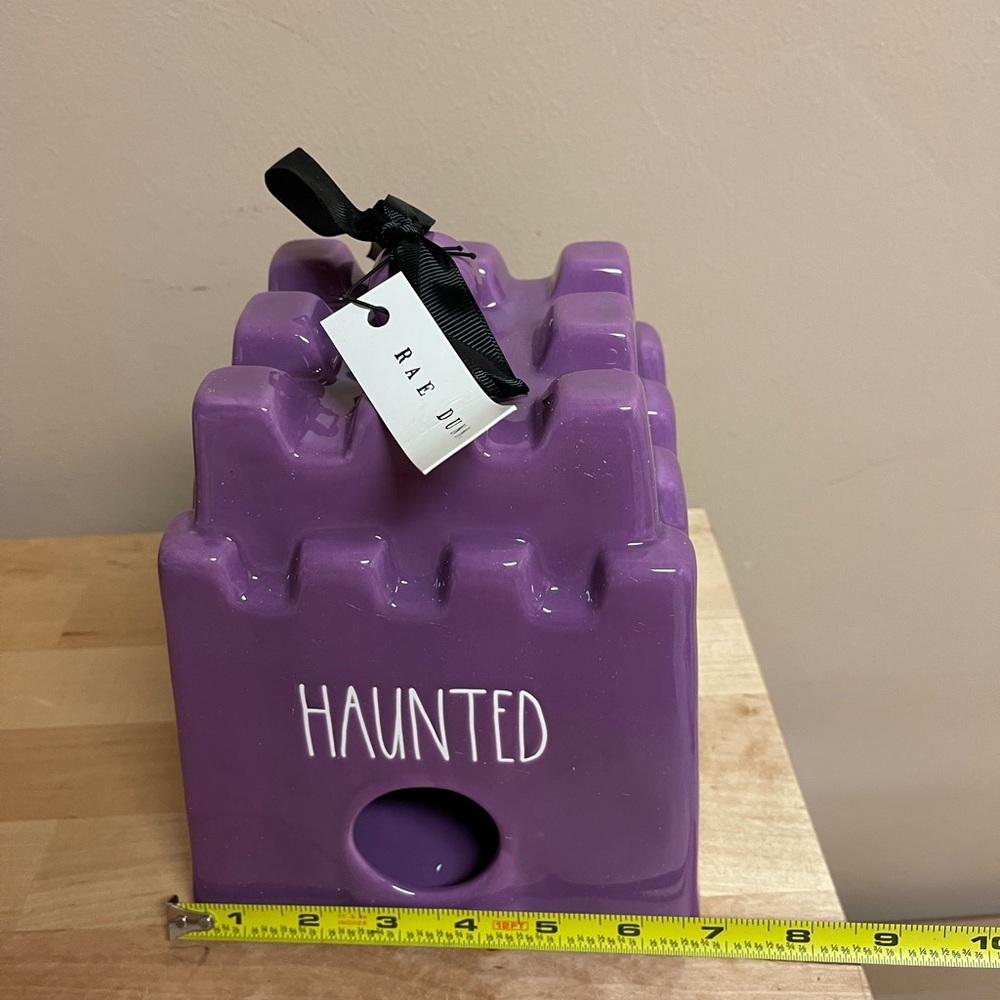 Rae Dunn Haunted Purple Castle Birdhouse Halloween Seasonal Home Decor - Picture 6 of 7